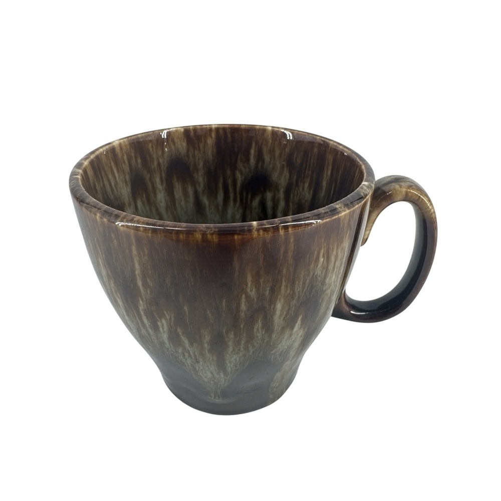 Brown Drip Glaze Coffee Tea‎ Mug Cup 8 oz Vintage 1960's Cannonsburg USA